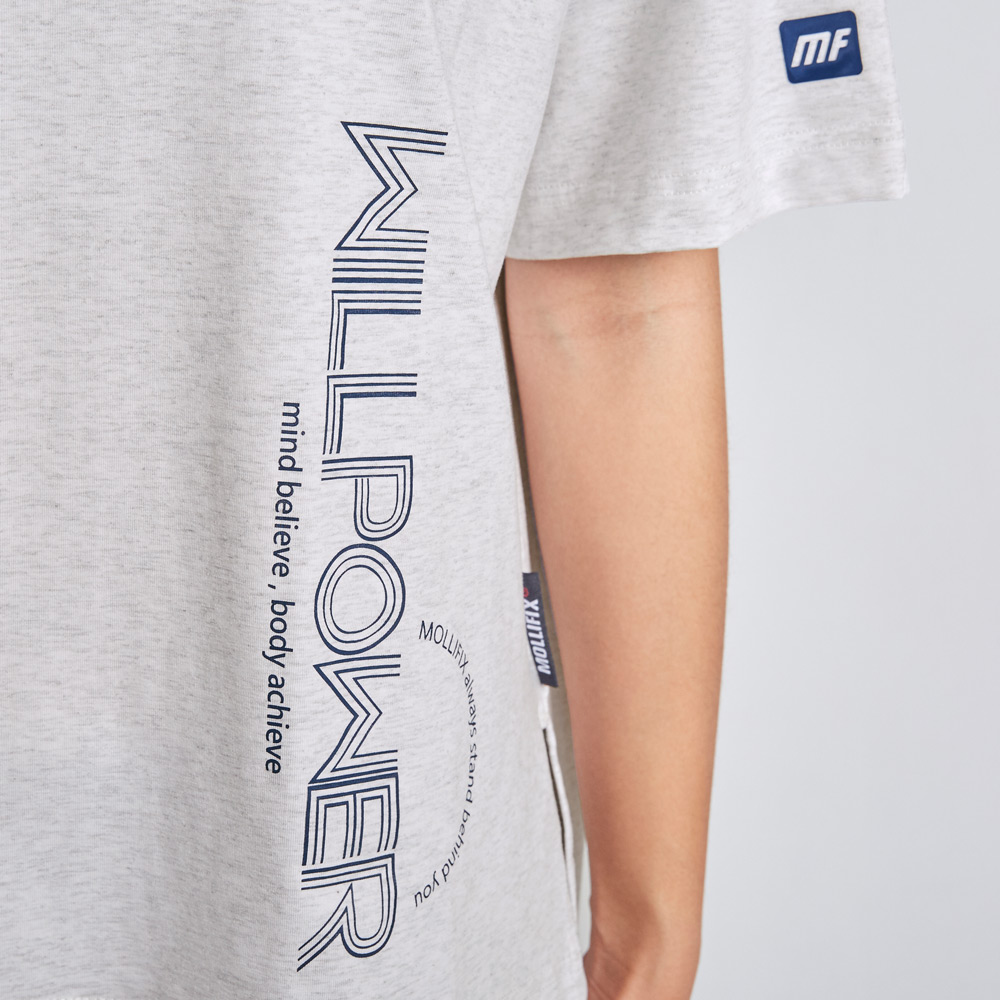 MOLLIFIX 側開岔百搭短袖連帽T恤