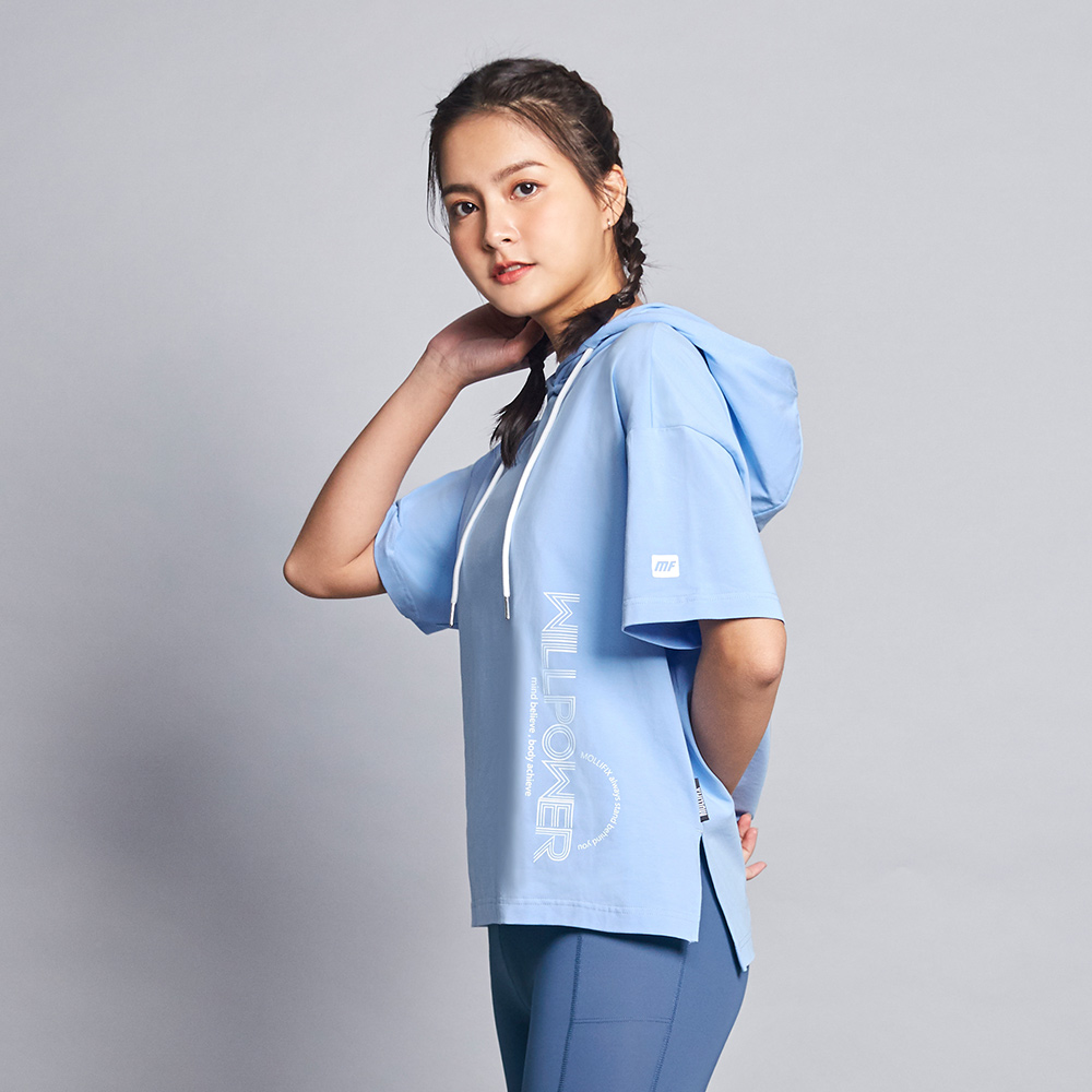 MOLLIFIX 側開岔百搭短袖連帽T恤