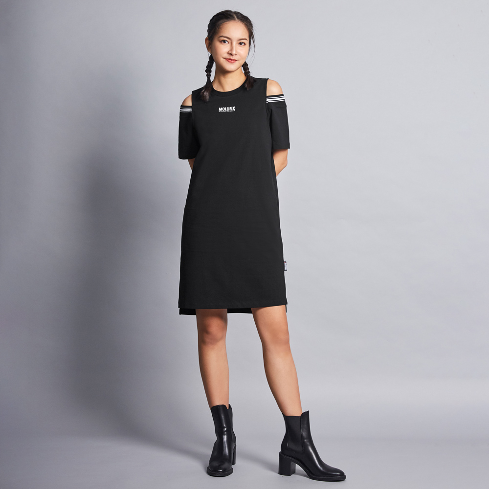 MOLLIFIX 挖肩修身長版連身裙