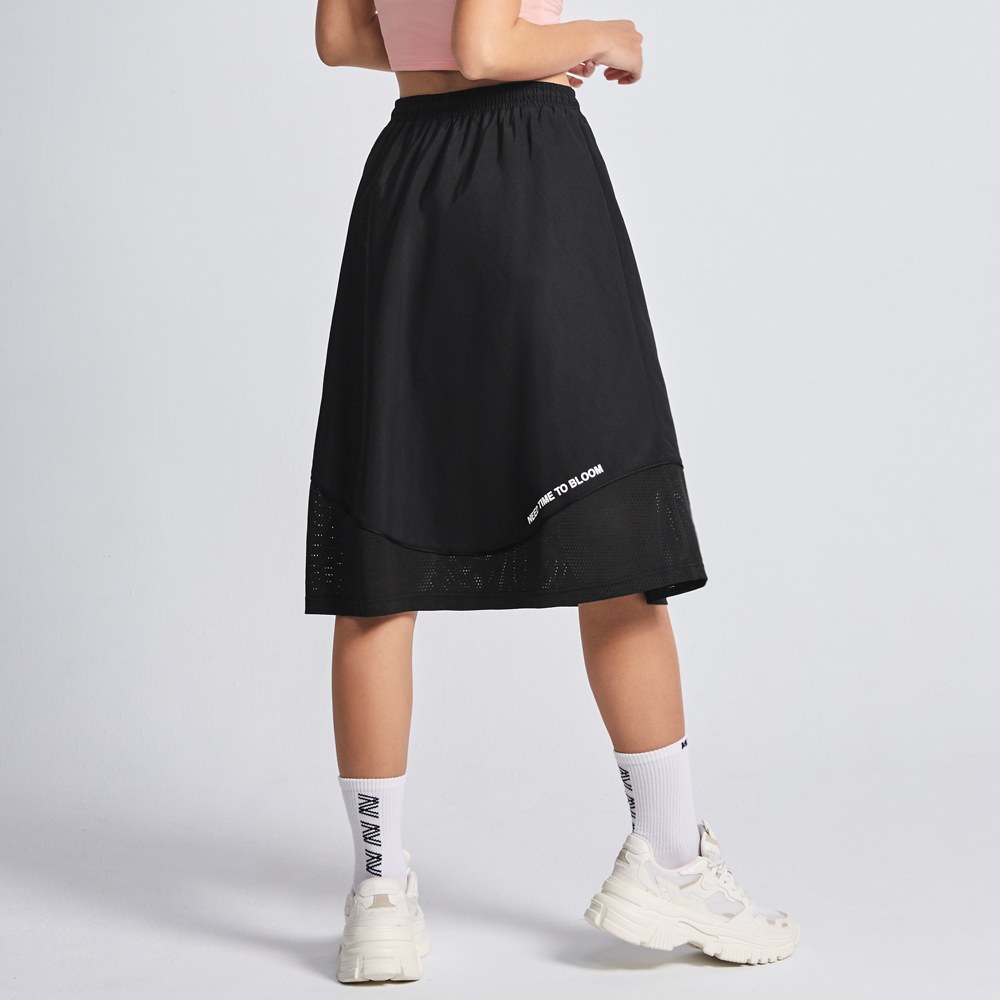 MOLLIFIX 下擺拚網透氣優雅長裙