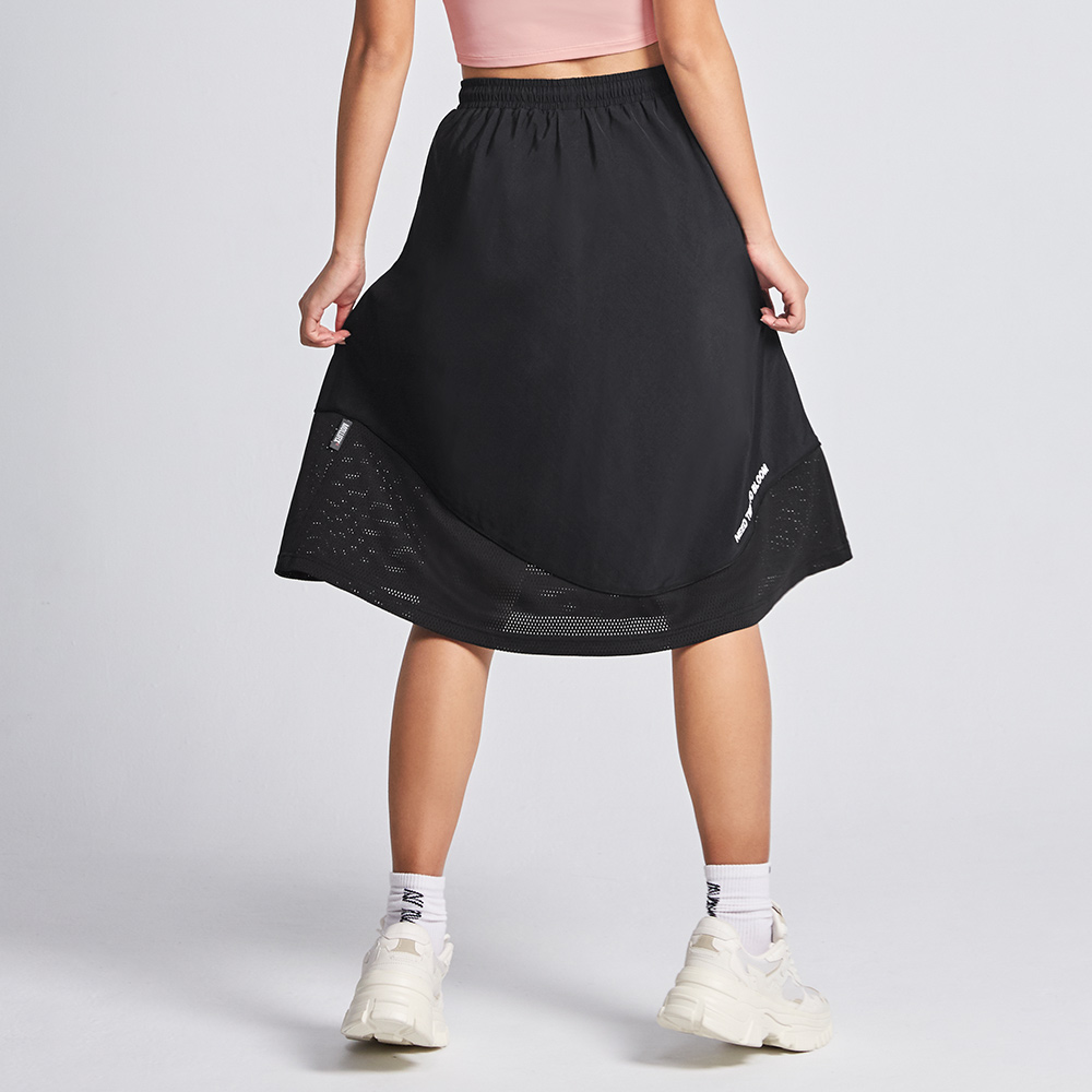 MOLLIFIX 下擺拚網透氣優雅長裙