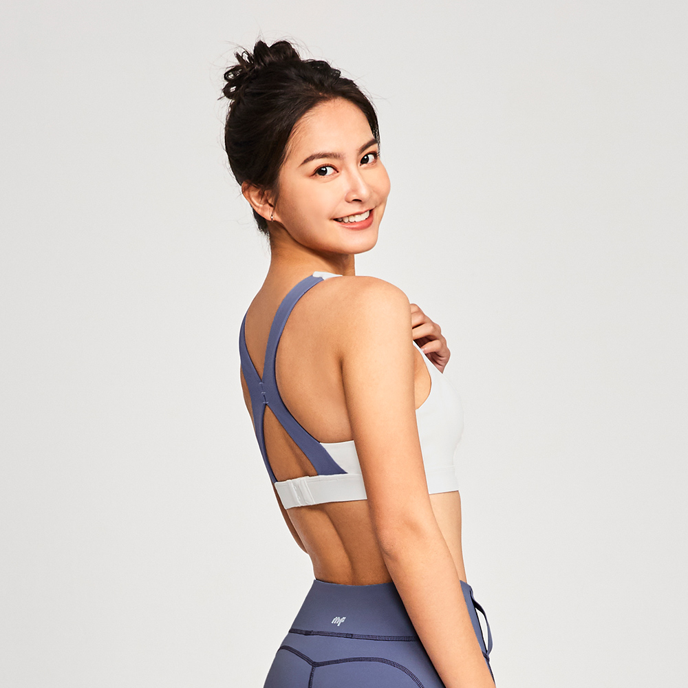 MOLLIFIX 撞色弧線美背運動內衣