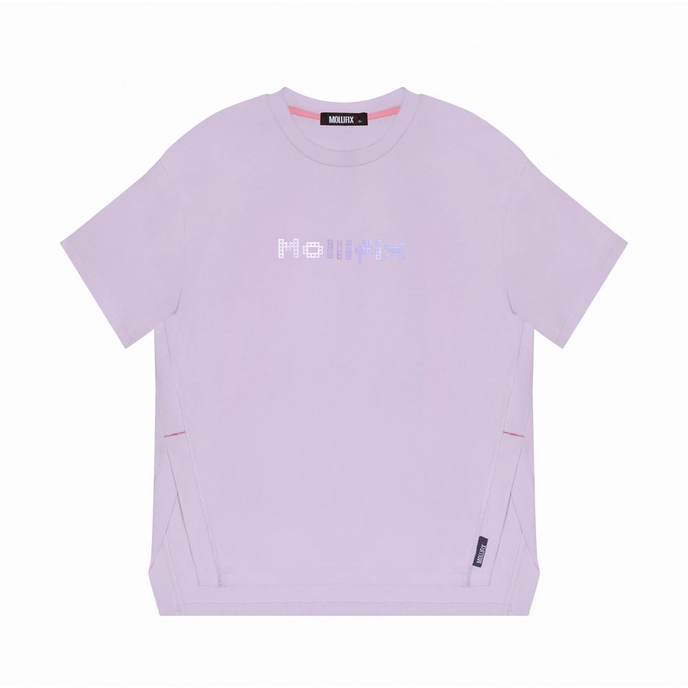 MOLLIFIX 側開衩寬版短袖上衣