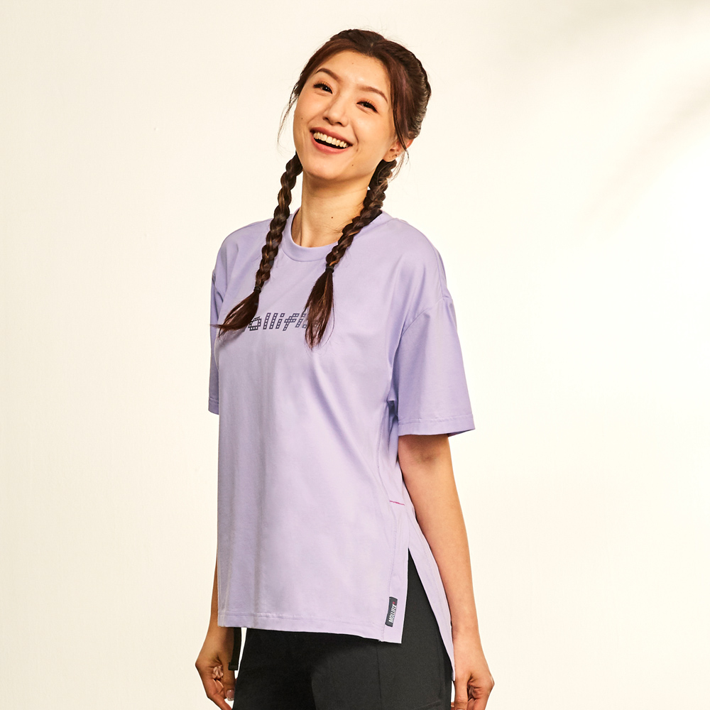 MOLLIFIX 側開衩寬版短袖上衣