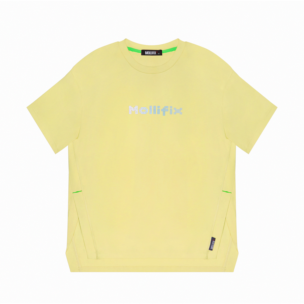 MOLLIFIX 側開衩寬版短袖上衣