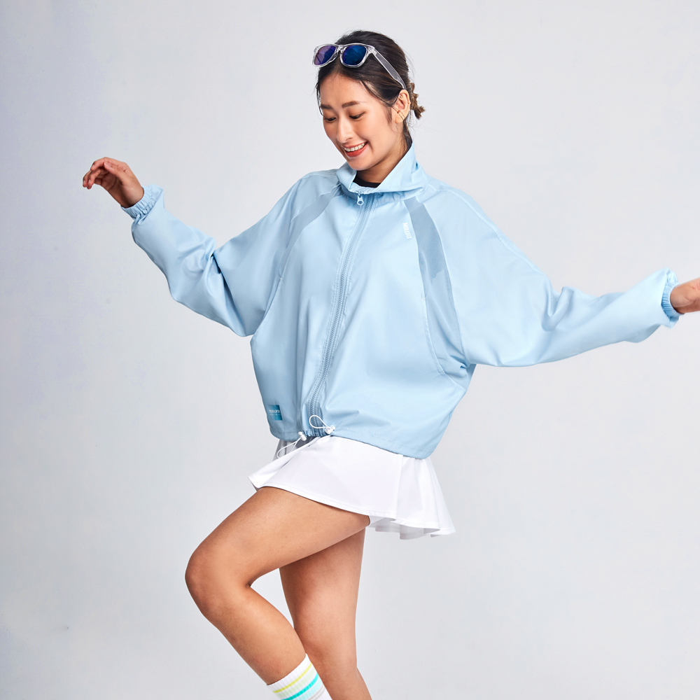 MOLLIFIX 立領後拚網透氣防風外套