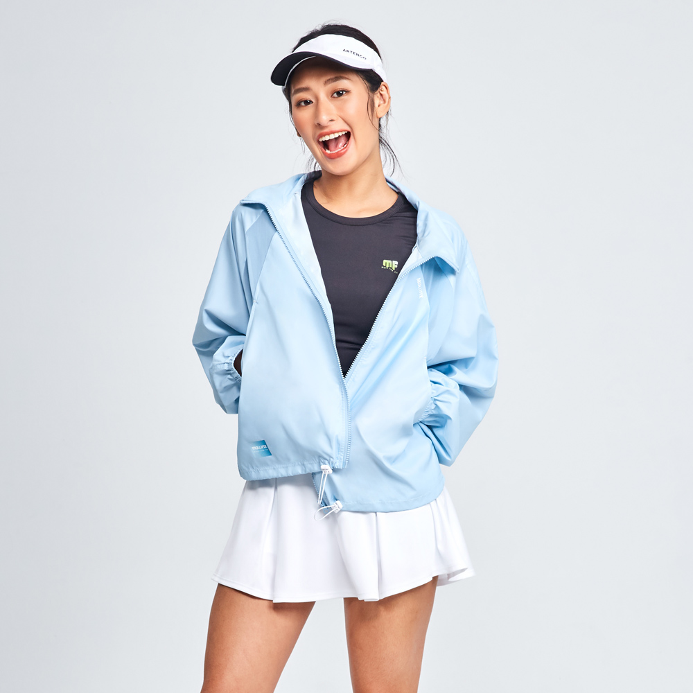 MOLLIFIX 立領後拚網透氣防風外套