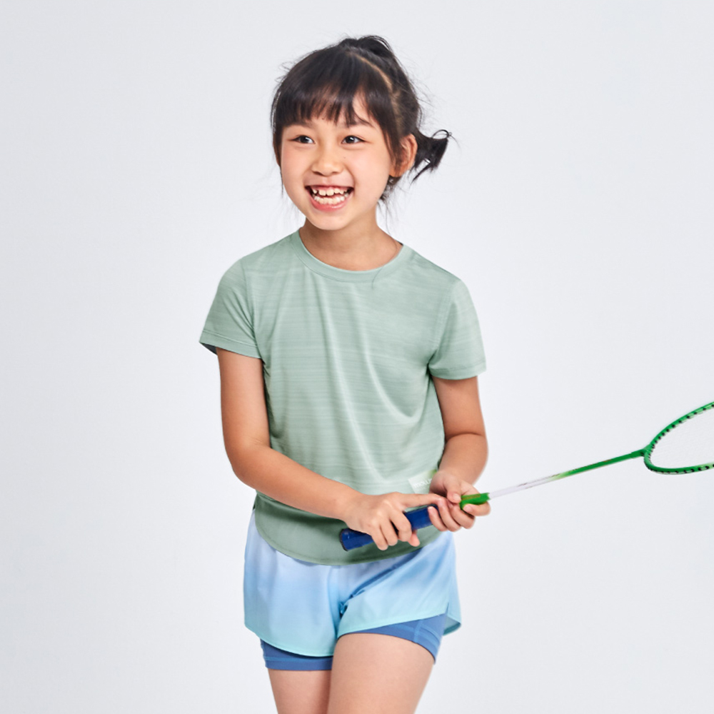 MOLLIFIX 下擺圓弧拚網訓練上衣