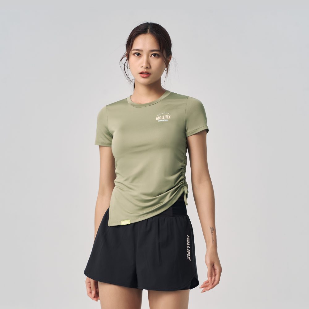 MOLLIFIX 側抽皺短袖訓練上衣