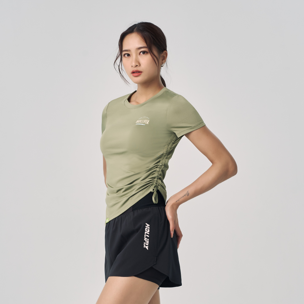 MOLLIFIX 側抽皺短袖訓練上衣