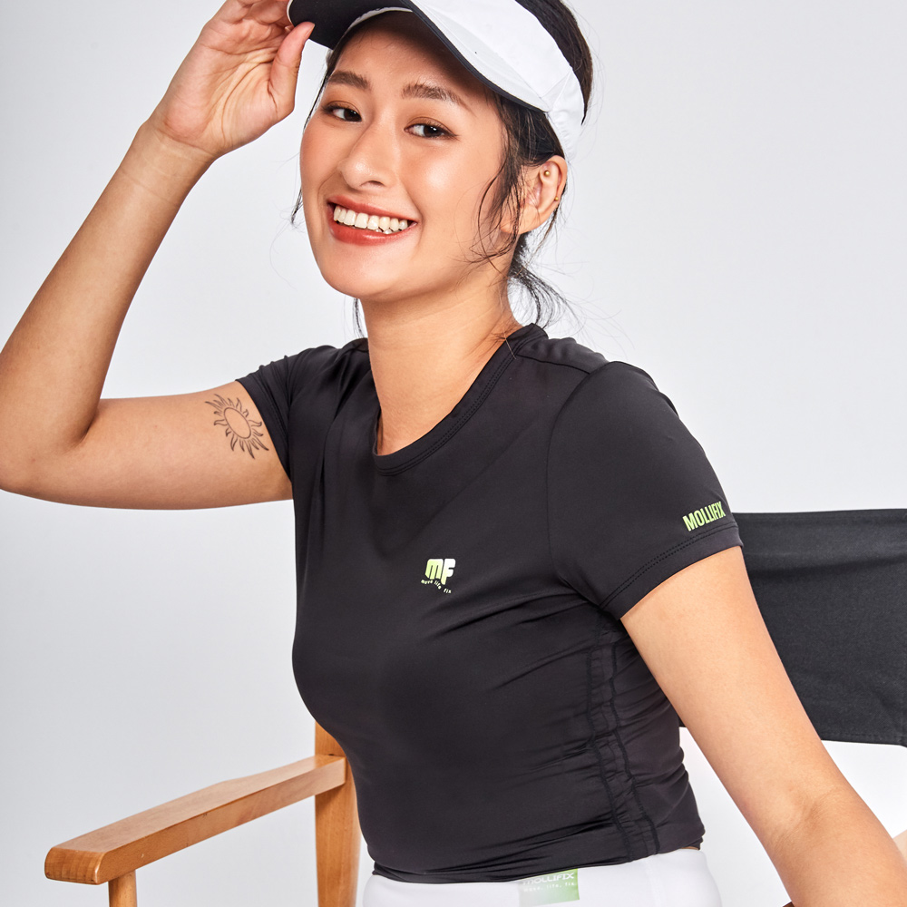 MOLLIFIX 側修飾抽皺訓練短袖上衣