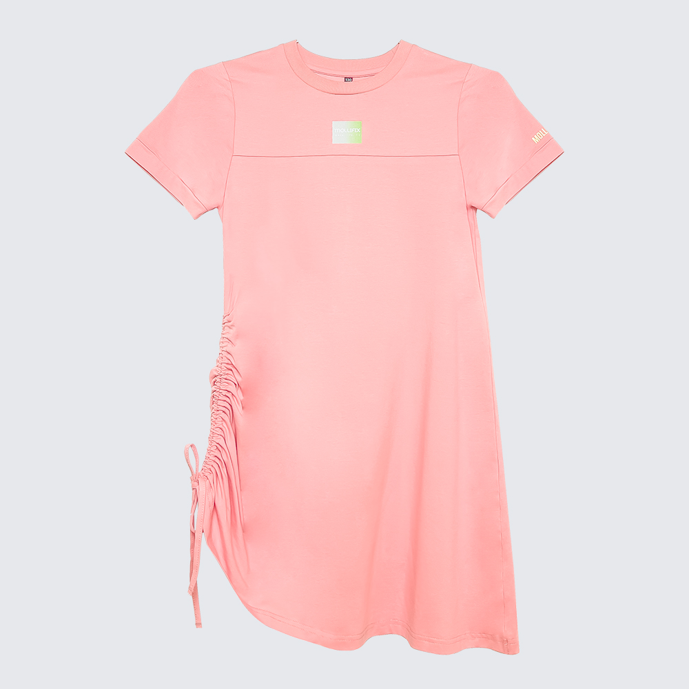 MOLLIFIX 活力LOGO側抽皺長版連身裙