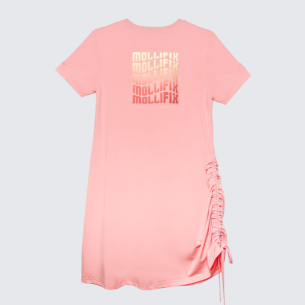 MOLLIFIX 活力LOGO側抽皺長版連身裙