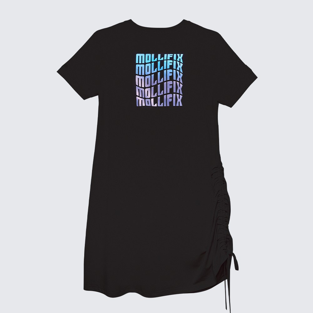 MOLLIFIX 活力LOGO側抽皺長版連身裙