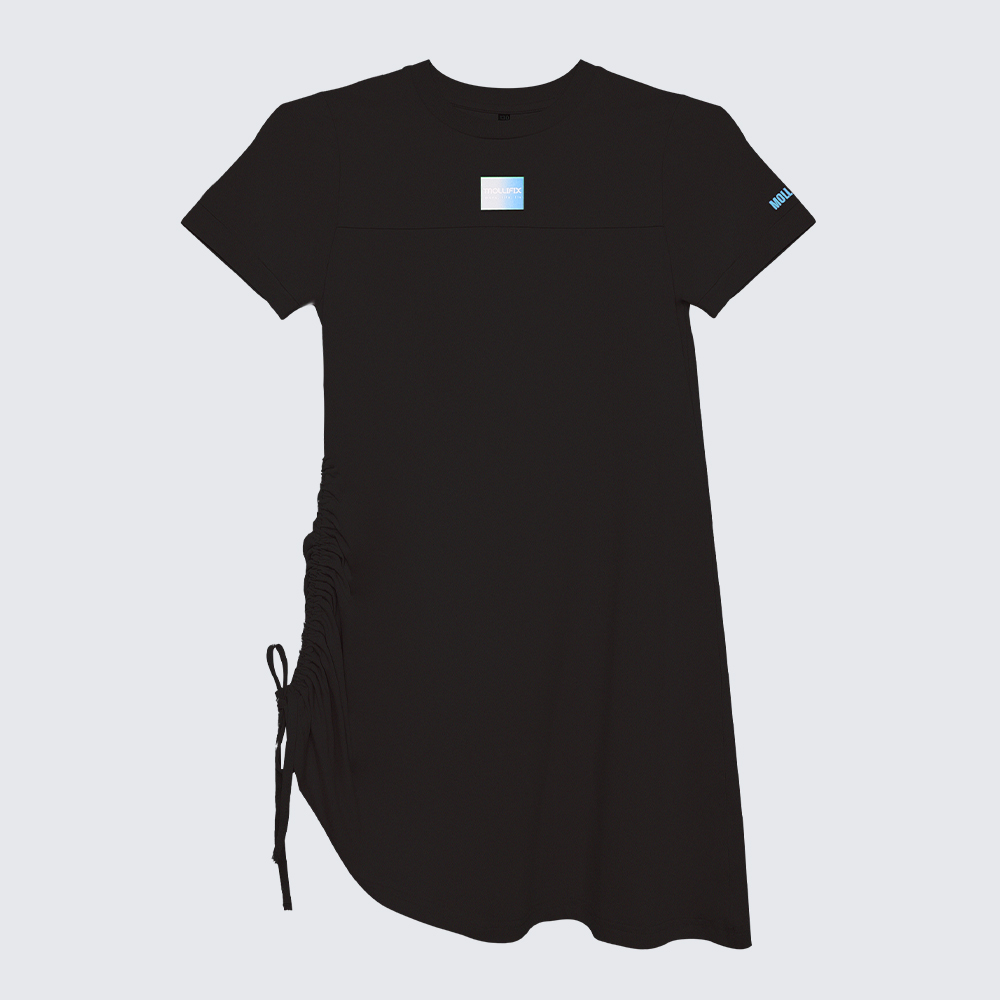 MOLLIFIX 活力LOGO側抽皺長版連身裙