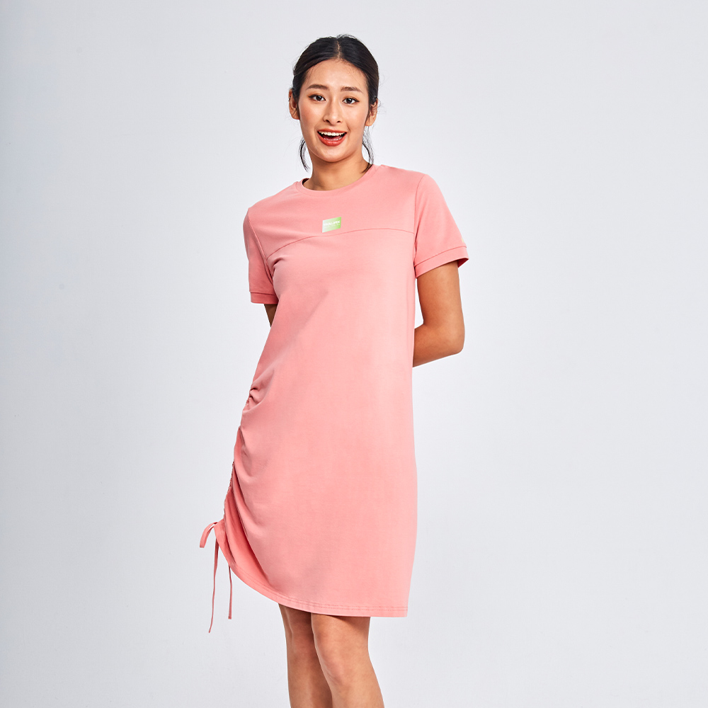 MOLLIFIX 活力LOGO側抽皺長版連身裙