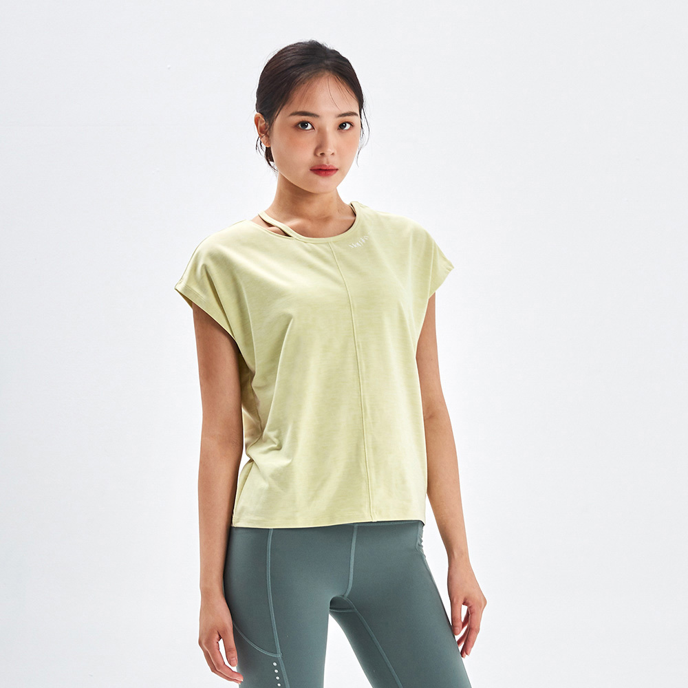 MOLLIFIX 鏤空造型小包袖運動上衣