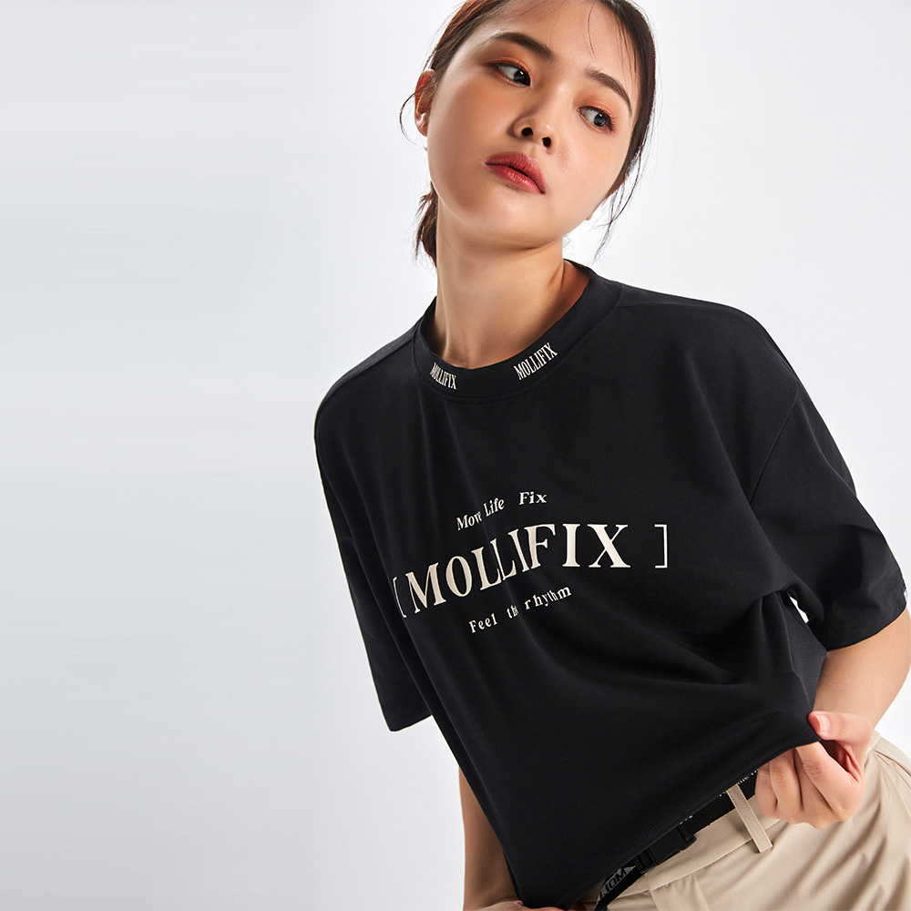 MOLLIFIX 落肩寬鬆潮流短袖上衣