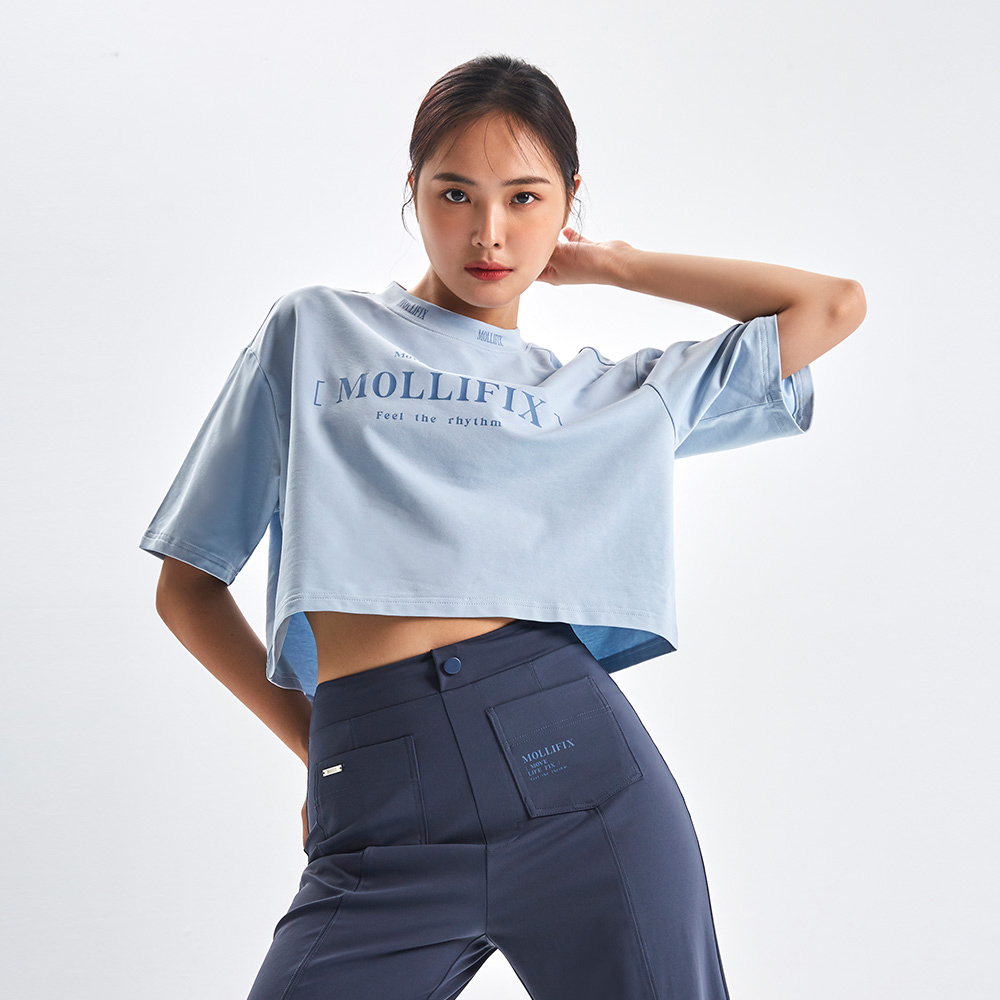 MOLLIFIX 落肩寬鬆潮流短袖上衣