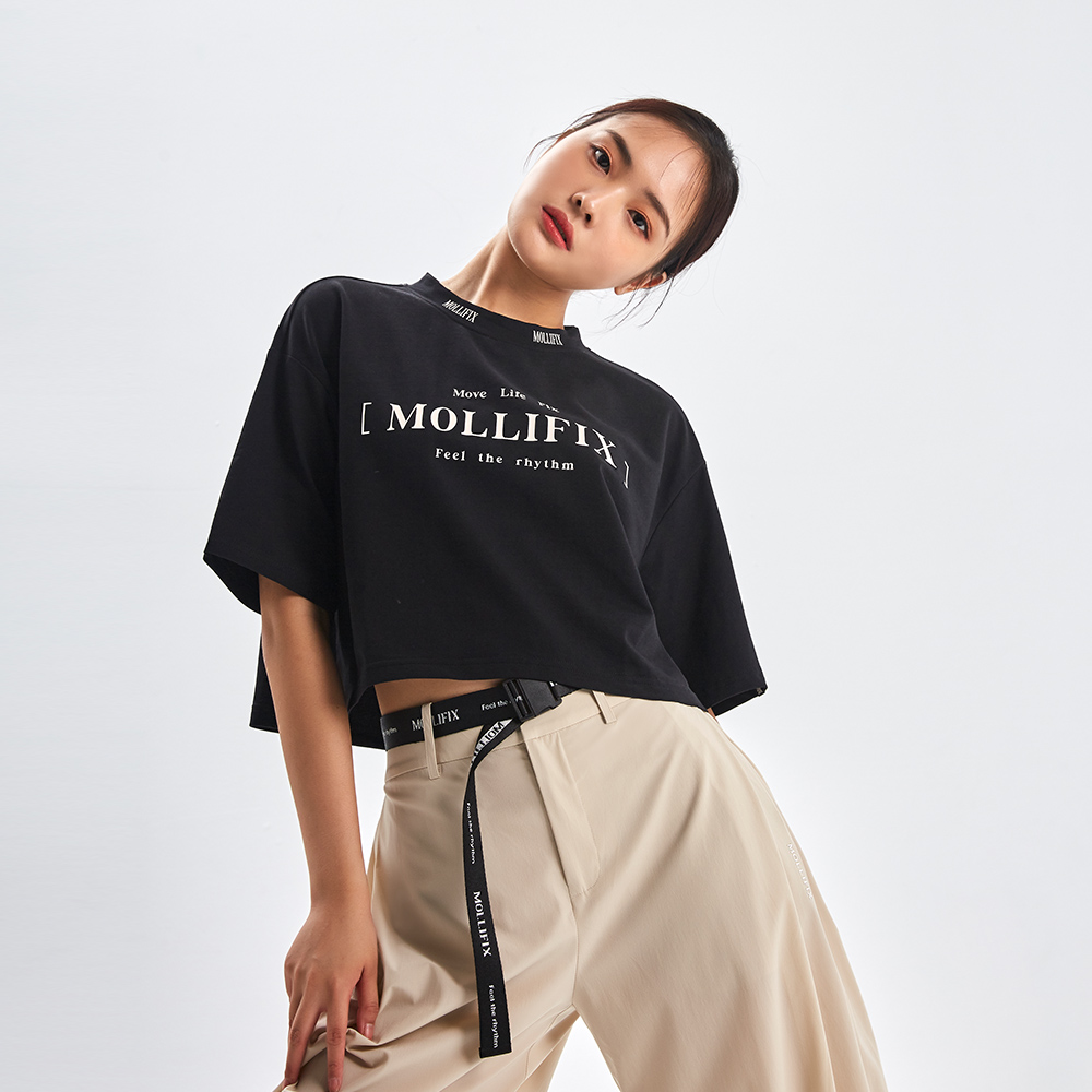 MOLLIFIX 落肩寬鬆潮流短袖上衣