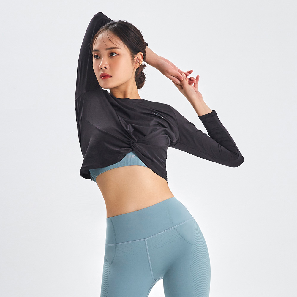 MOLLIFIX 下擺紐結優雅長袖上衣