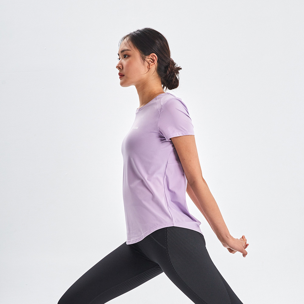 MOLLIFIX 弧形剪接修身短袖訓練上衣