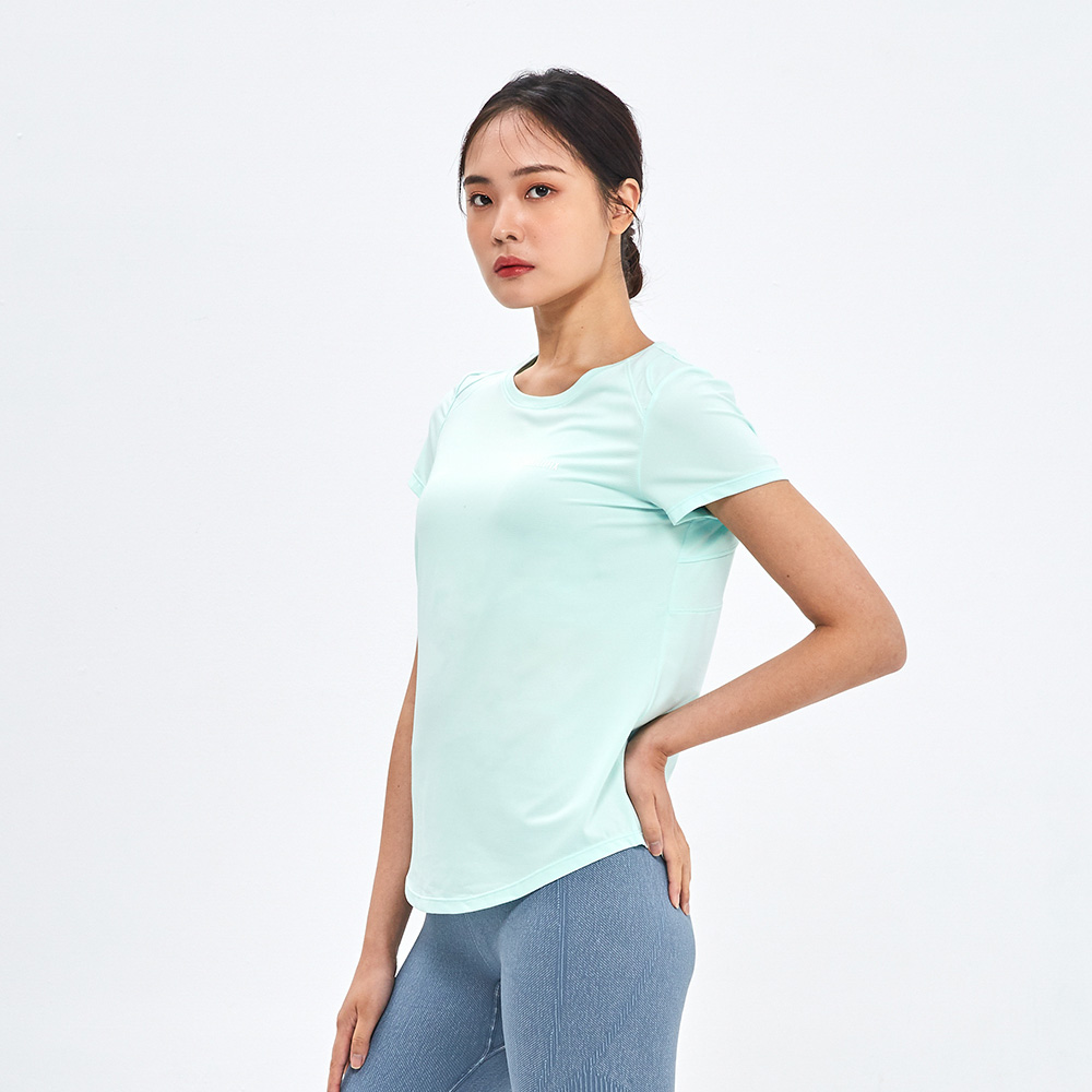 MOLLIFIX 弧形剪接修身短袖訓練上衣