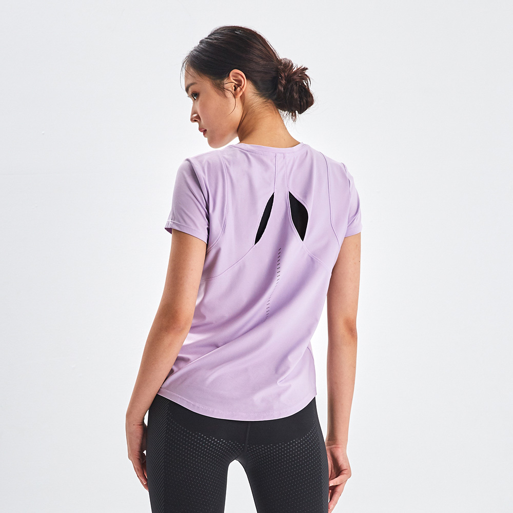 MOLLIFIX 弧形剪接修身短袖訓練上衣