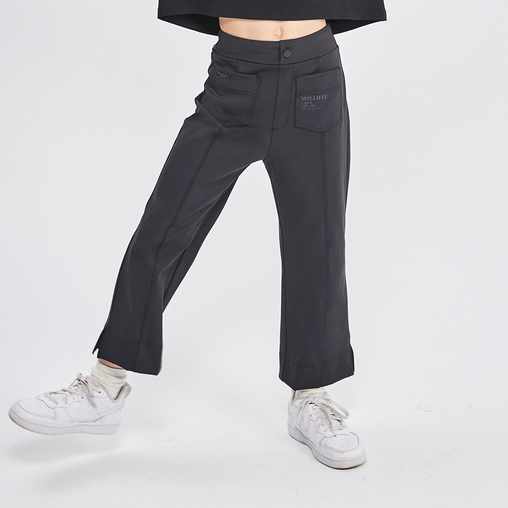 MOLLIFIX 側開衩立體摺線百搭靴型褲