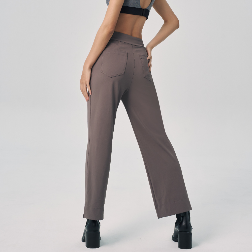 MOLLIFIX 側開衩立體摺線百搭靴型褲