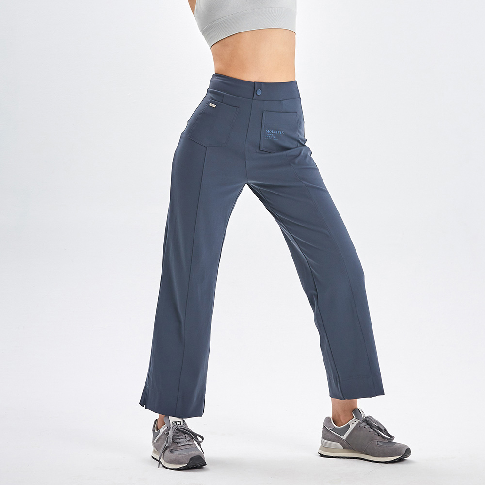 MOLLIFIX 側開衩立體摺線百搭靴型褲