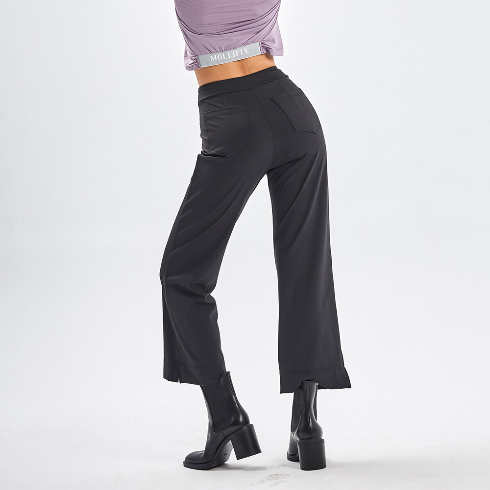 MOLLIFIX 側開衩立體摺線百搭靴型褲