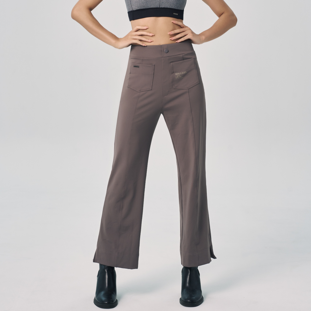 MOLLIFIX 側開衩立體摺線百搭靴型褲