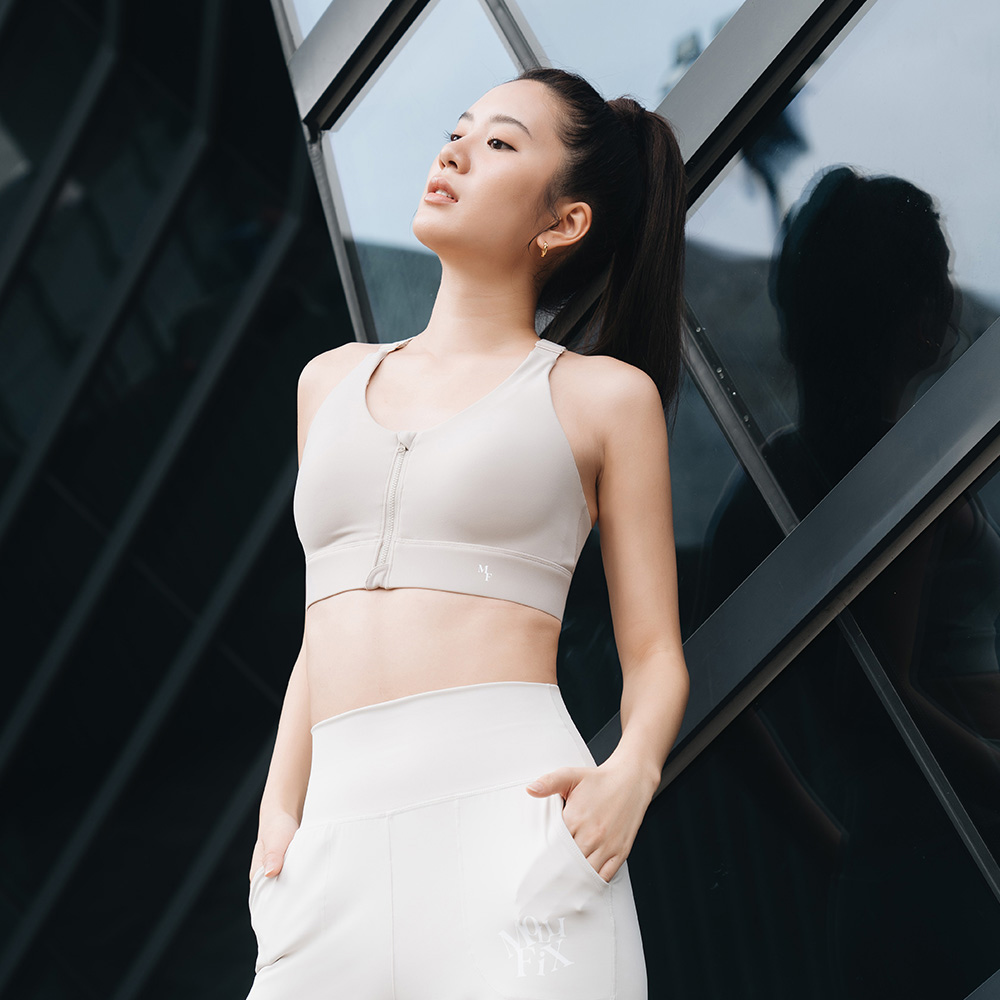 MOLLIFIX 高強度前開拉鍊挖背運動內衣