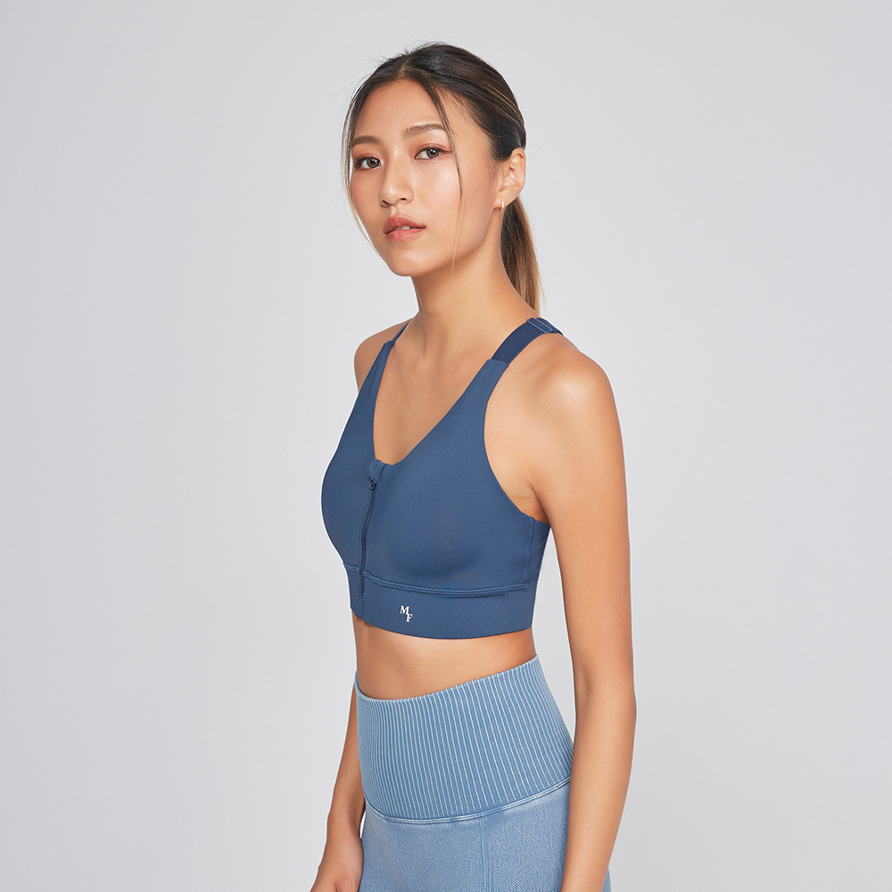 MOLLIFIX 高強度前開拉鍊挖背運動內衣