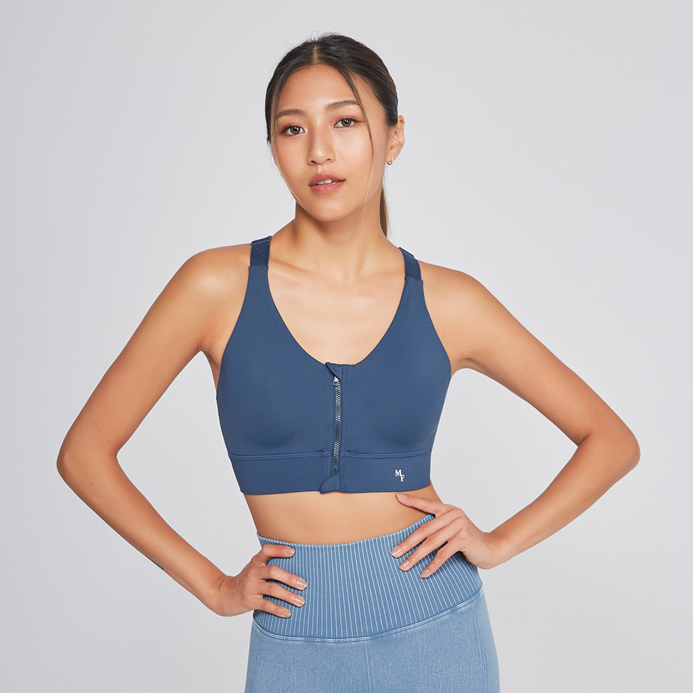 MOLLIFIX 高強度前開拉鍊挖背運動內衣