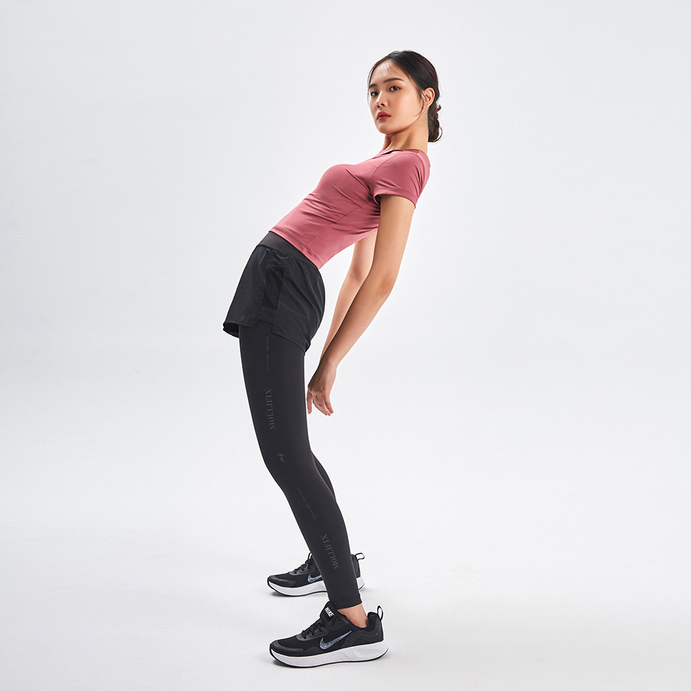 MOLLIFIX 拼網透氣雙層訓練褲