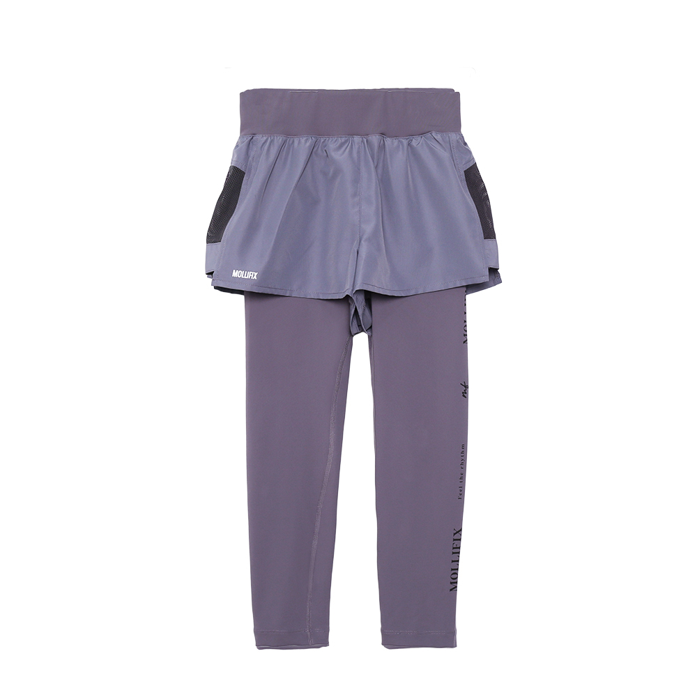 MOLLIFIX 拼網透氣雙層訓練褲