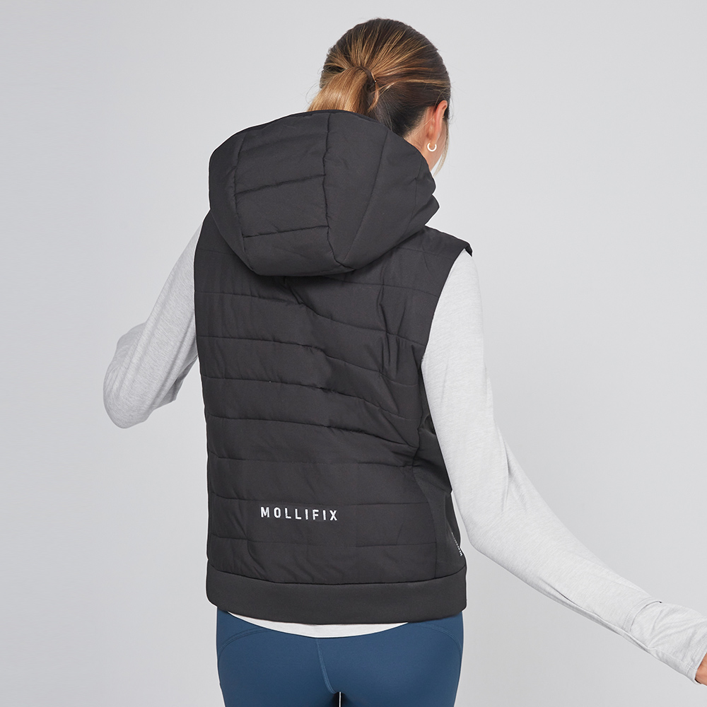 MOLLIFIX 溫暖運動鋪棉可拆帽運動背心