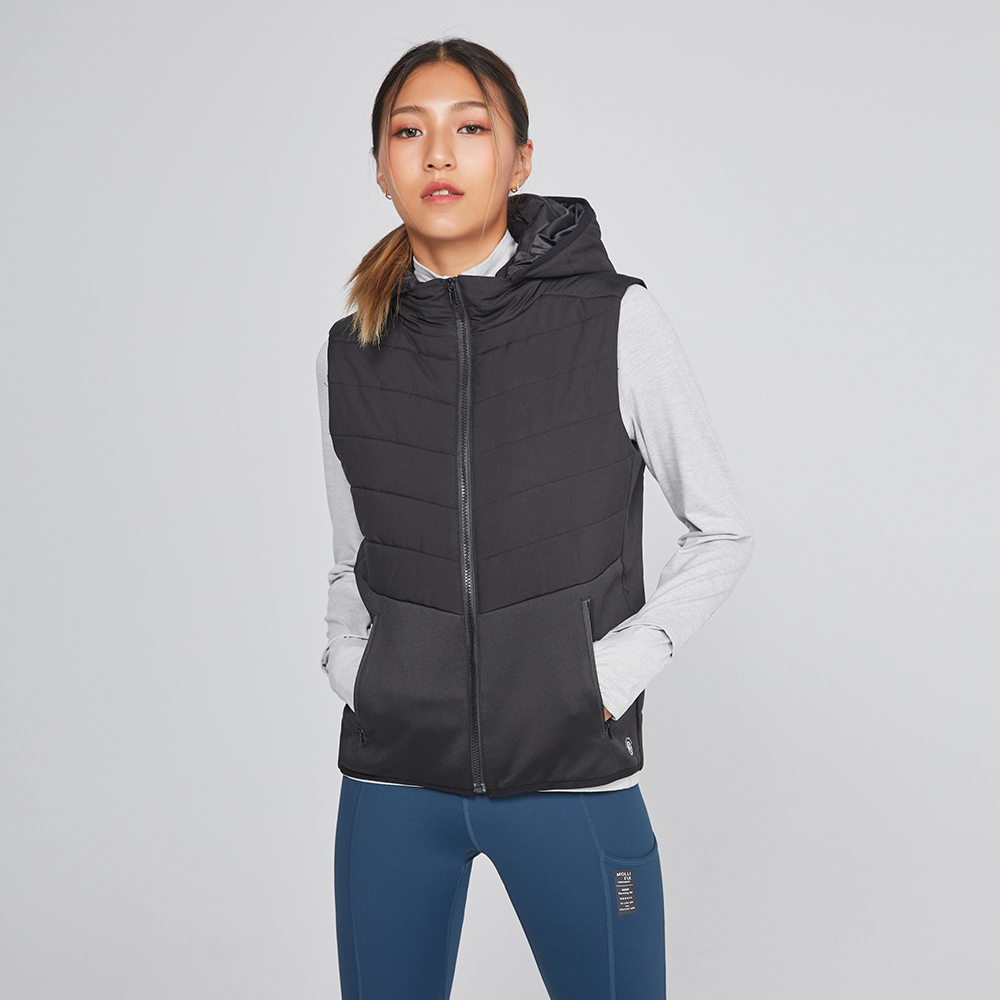 MOLLIFIX 溫暖運動鋪棉可拆帽運動背心