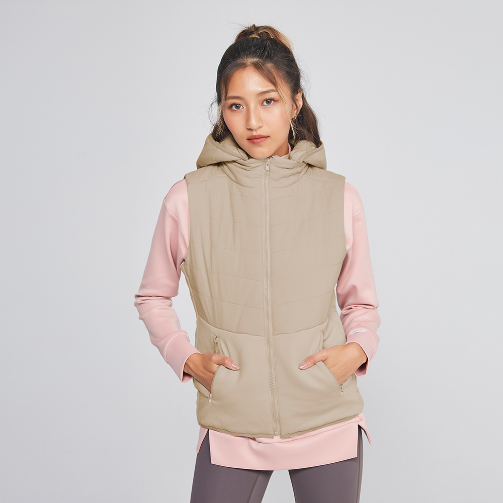 MOLLIFIX 溫暖運動鋪棉可拆帽運動背心