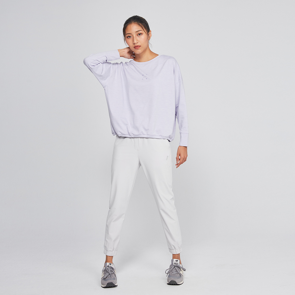 MOLLIFIX 後背交疊鏤空長袖圓領上衣