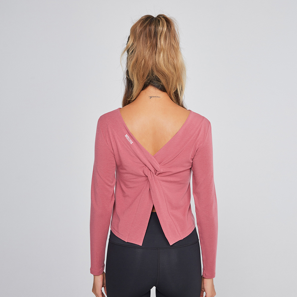 MOLLIFIX WOOLTECH美麗諾羊毛兩面穿扭結上衣