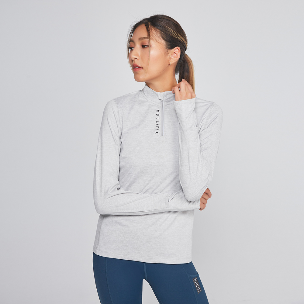 MOLLIFIX 蓄溫粒絨訓練立領上衣