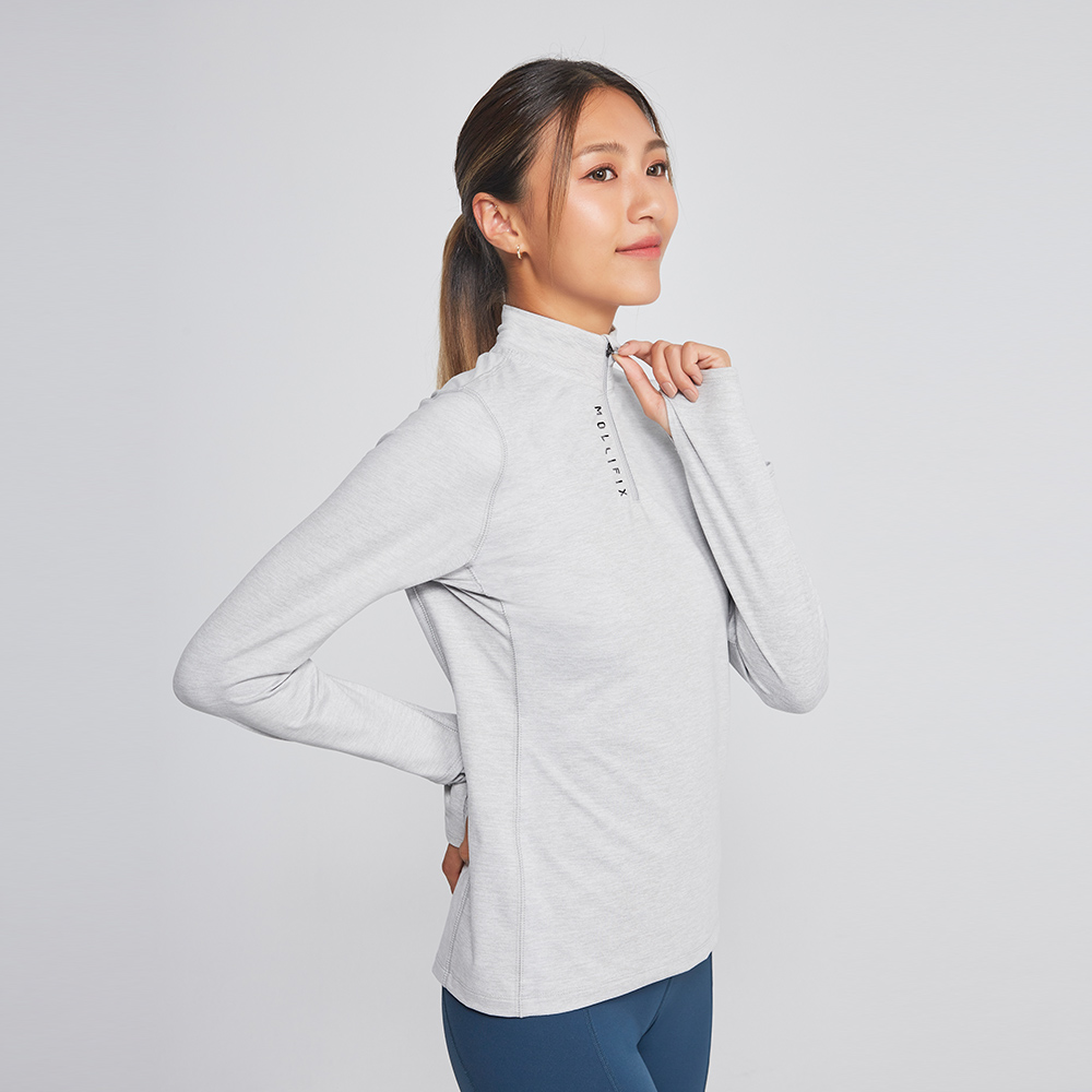MOLLIFIX 蓄溫粒絨訓練立領上衣