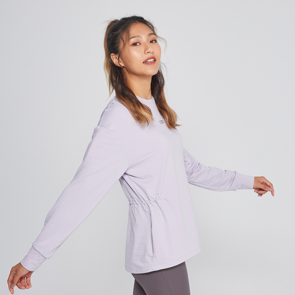 MOLLIFIX 溫暖薄絨收腰長版圓領上衣