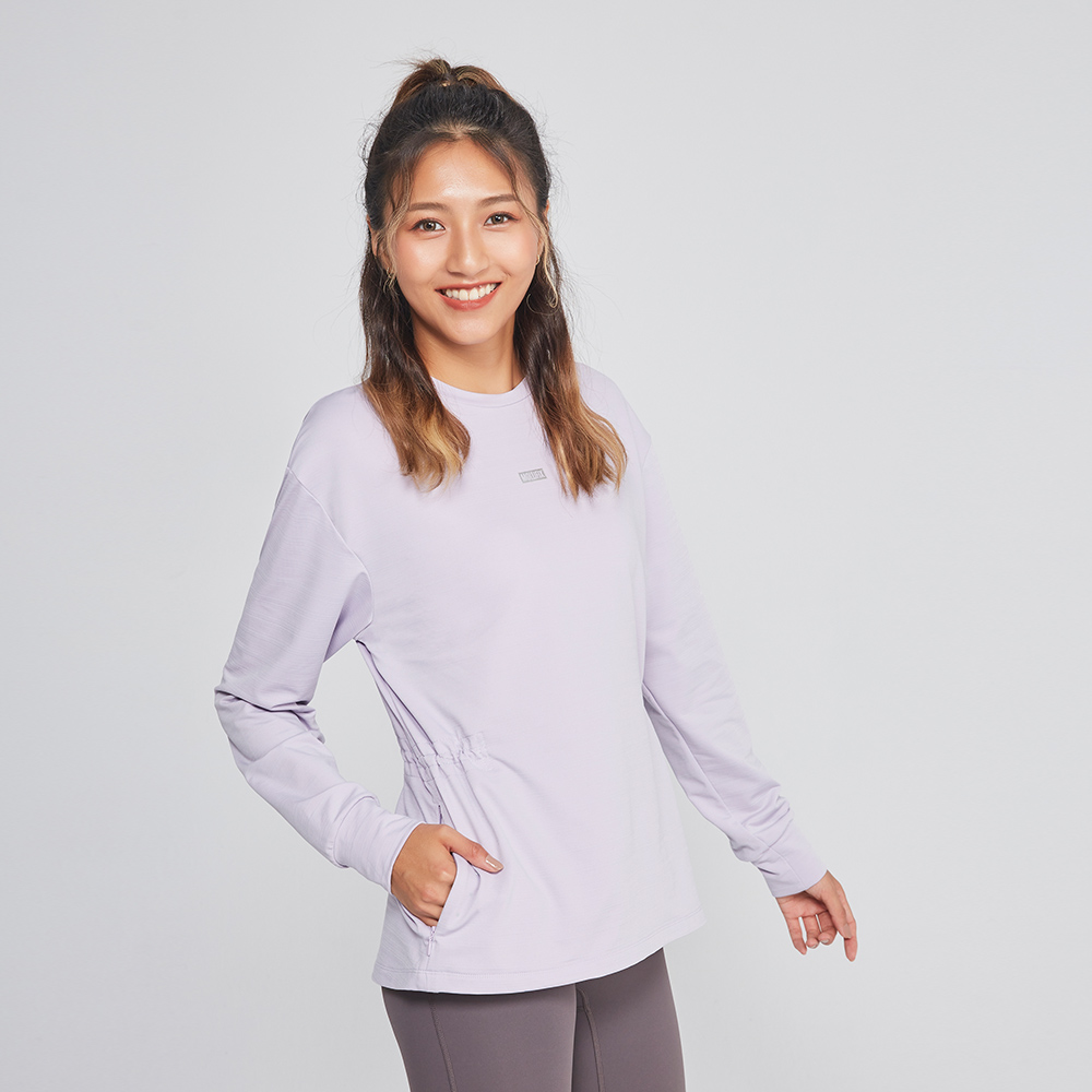 MOLLIFIX 溫暖薄絨收腰長版圓領上衣