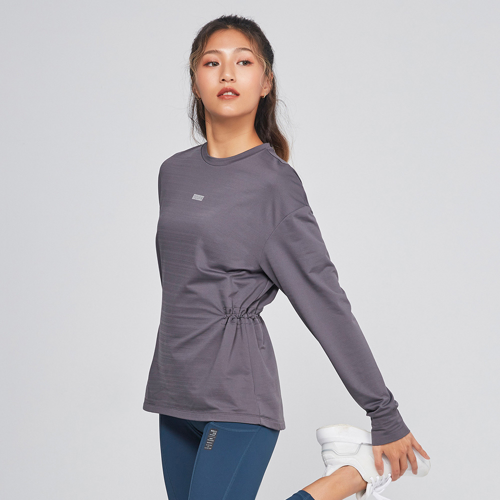 MOLLIFIX 溫暖薄絨收腰長版圓領上衣