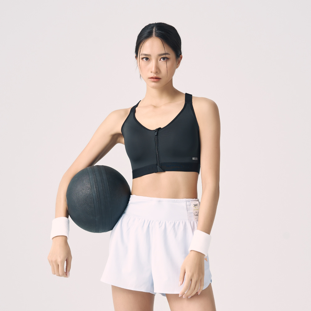 MOLLIFIX 抗菌前拉鍊後背透氣運動內衣