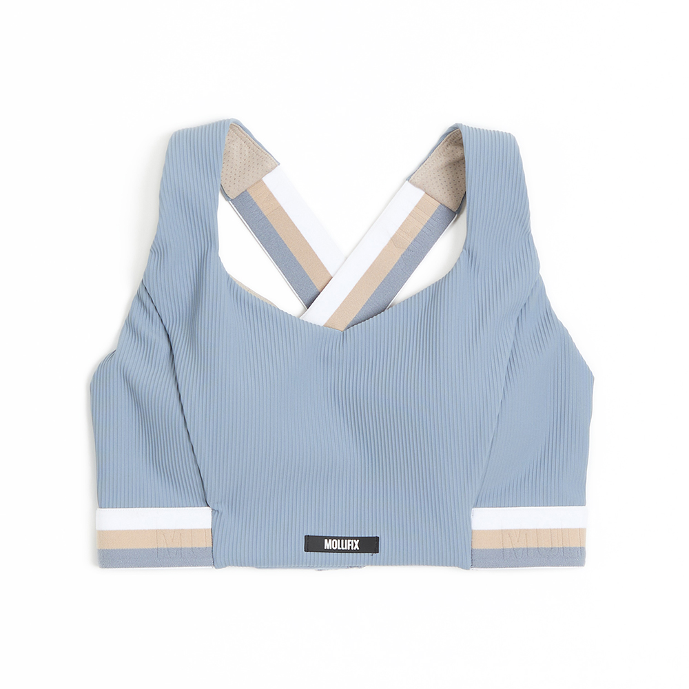 MOLLIFIX 羅紋交叉美背運動內衣